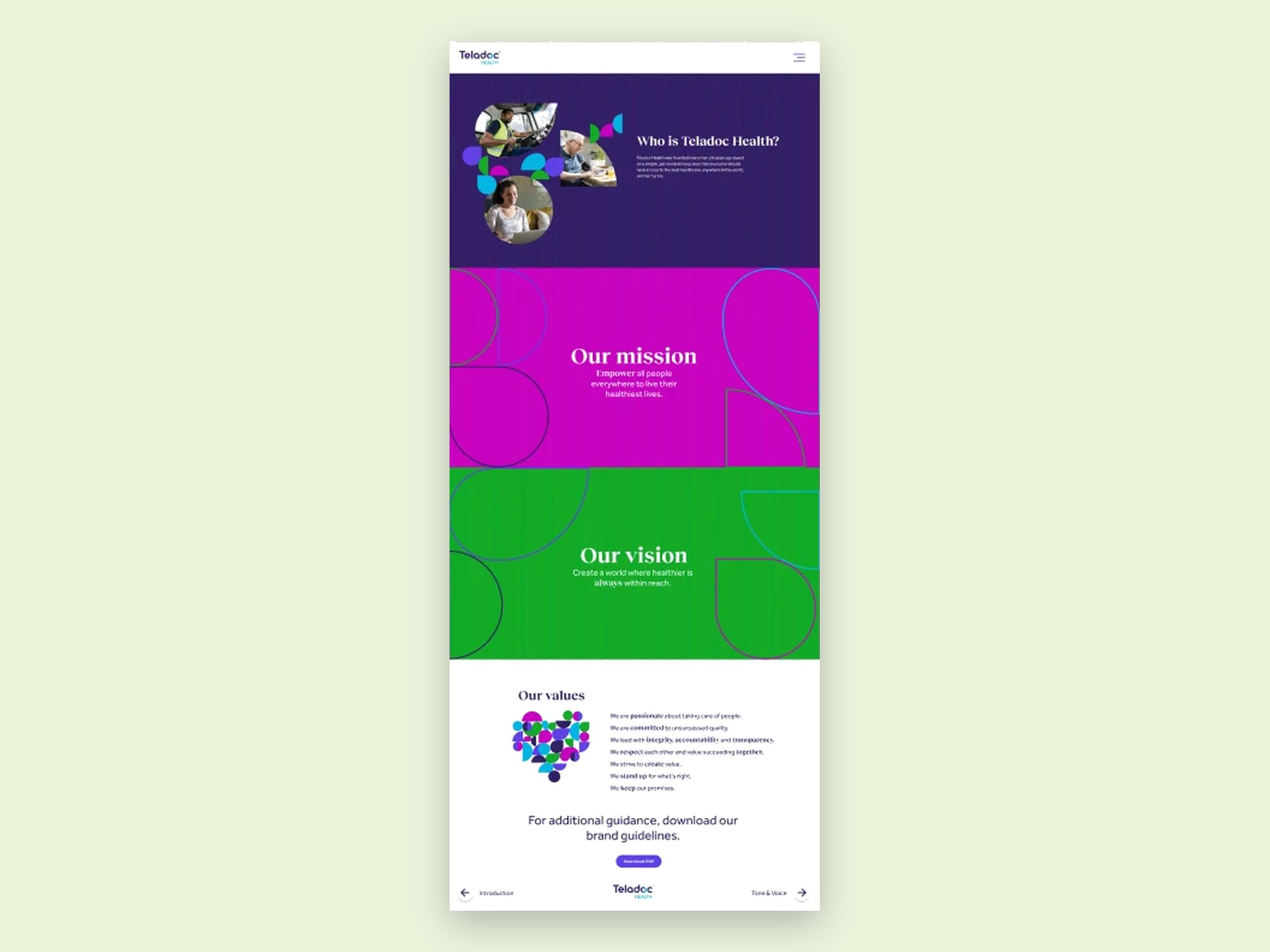 New brand site: Who we are page