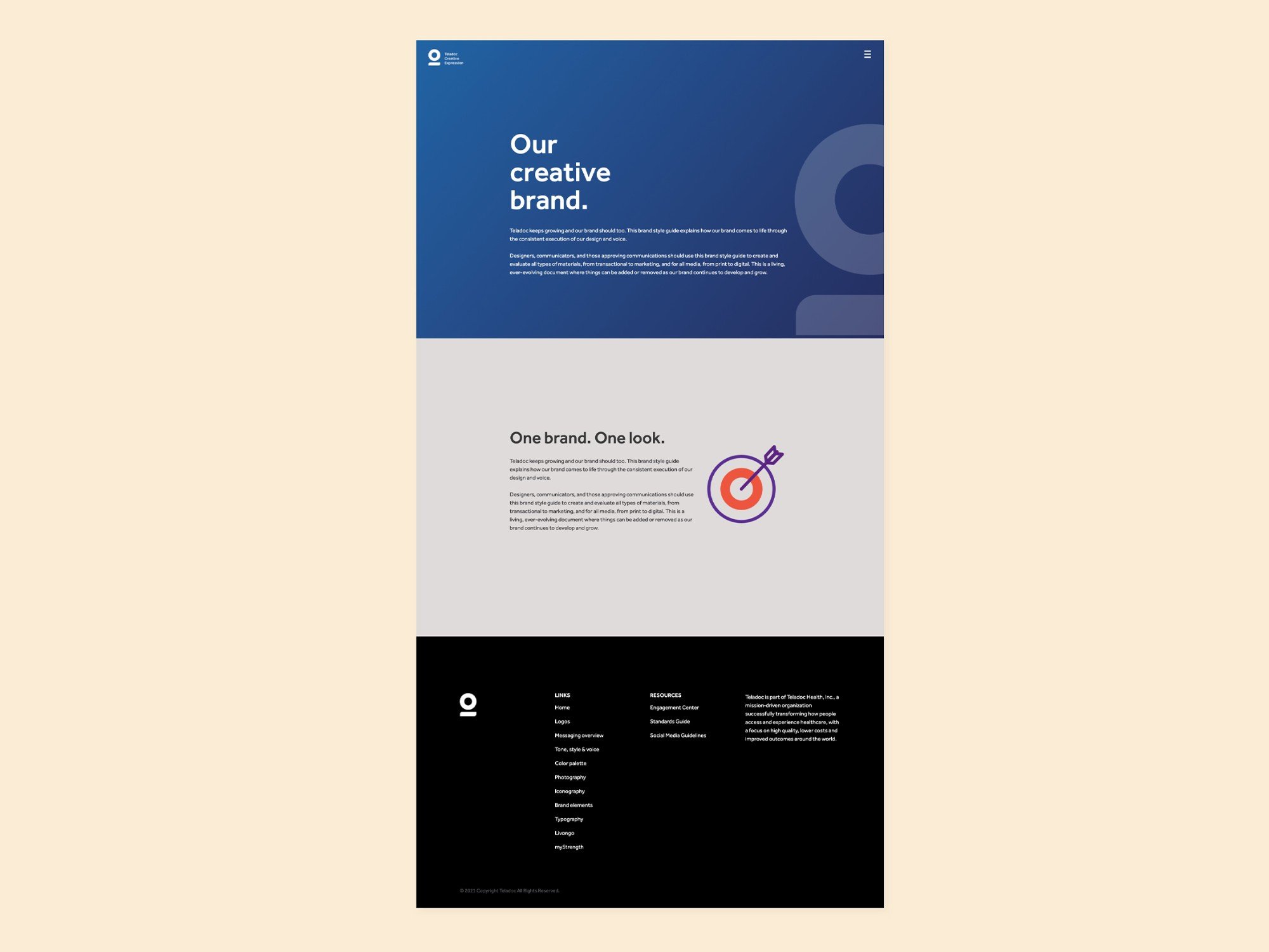 Earlier brand guide home page